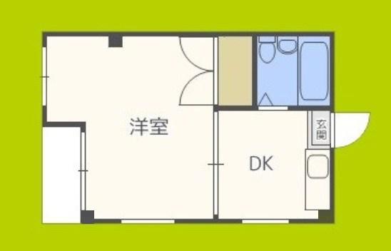 エスポワール城東(1DK/4階)の間取り写真
