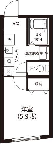 レピュア新板橋駅前レジデンス(1K/3階)の間取り写真