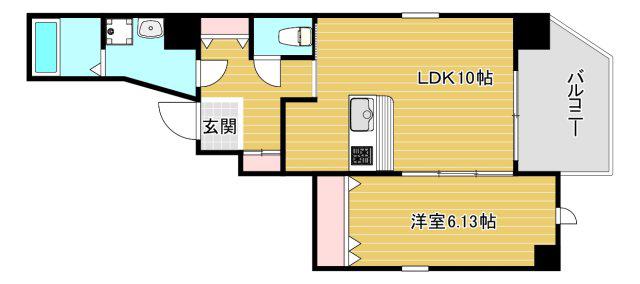 アネールエレ江戸堀(1LDK/3階)の間取り写真