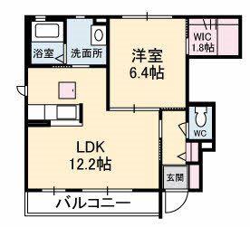 シャーメゾンW・Eウエスト(1LDK/1階)の間取り写真