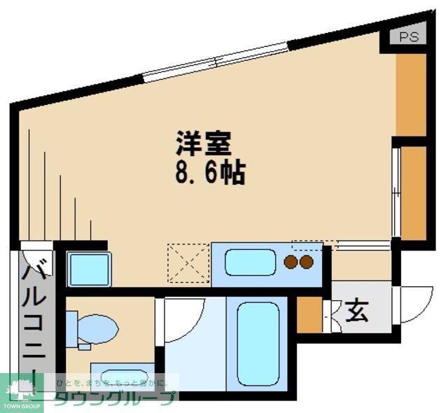 VENTO(ワンルーム/4階)の間取り写真