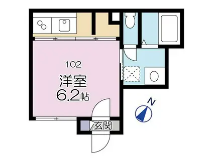 グリーンヒル不動前(ワンルーム/1階)の間取り写真