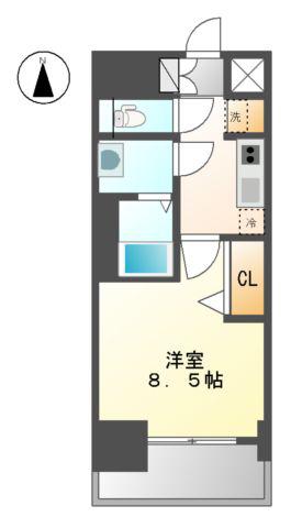 プレサンス大曽根駅前ファースト(1K/4階)の間取り写真