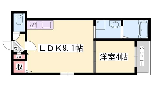 ARUO29(1LDK/3階)の間取り写真