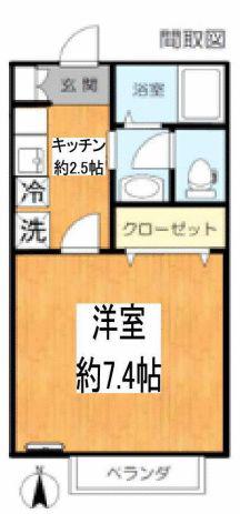 アート・フル新宿柏木(1K/2階)の間取り写真