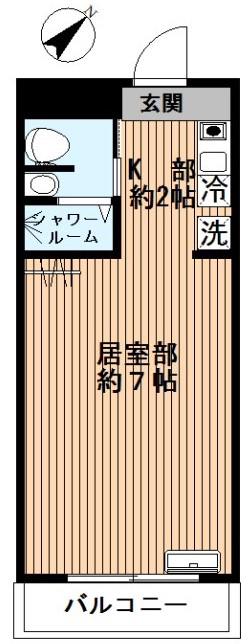 ウォンザハイムA棟(ワンルーム/3階)の間取り写真