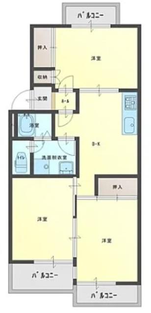 ロイヤルパレス深良(3DK/2階)の間取り写真
