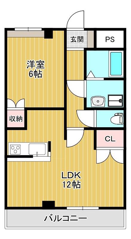 アプローズ狭山(1LDK/2階)の間取り写真