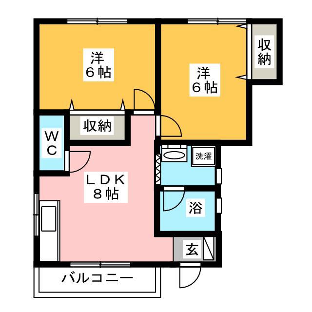 KAPARAS(2LDK/1階)の間取り写真