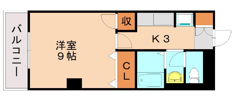 福間ステーションタワー(1K/4階)の間取り写真