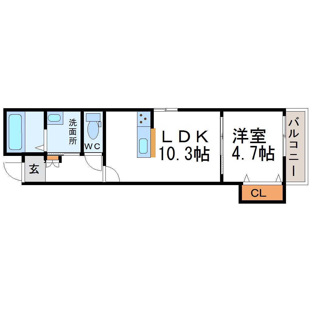 S RESIDENCE(1LDK/2階)の間取り写真