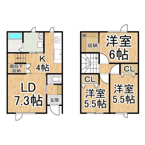 LEON-II(3LDK/1階)の間取り写真