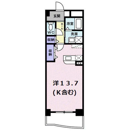 アルカディア南蔵王(ワンルーム/1階)の間取り写真