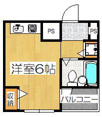 京の五条グリーンハウス(ワンルーム/4階)の間取り写真