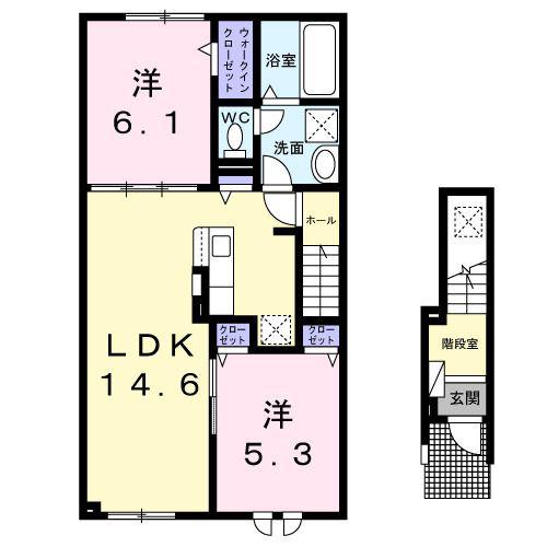 ヴェール(2LDK/2階)の間取り写真