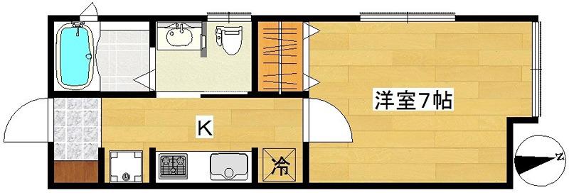 サンプラザファムリ五橋(1K/1階)の間取り写真