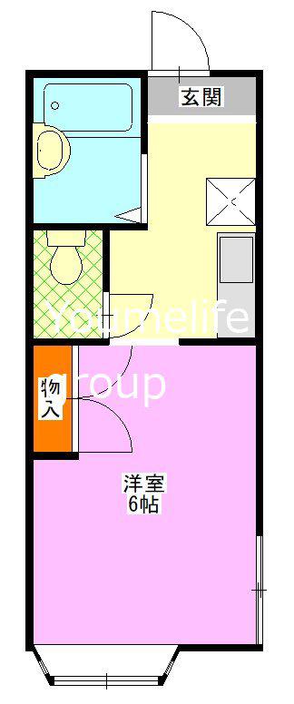 メゾン岡田(1K/2階)の間取り写真