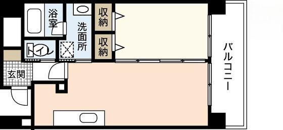 ディアメゾン新白島駅(1LDK/7階)の間取り写真