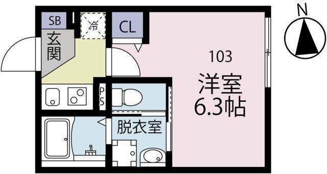 京急大師線 鈴木町駅 徒歩15分 2階建 築1年(1K/1階)の間取り写真