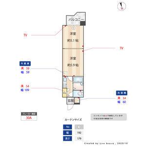 セピア西公園(2K/8階)の間取り写真