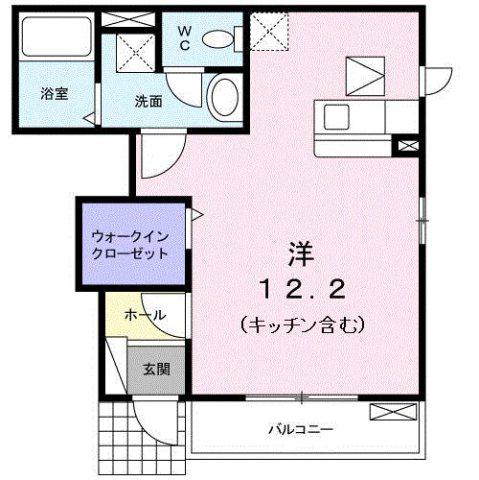 第2 レイク ヴィレッジ(ワンルーム/1階)の間取り写真