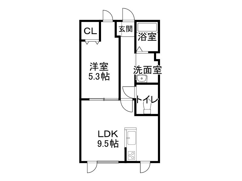 ＪＲ根室本線 帯広駅 徒歩56分 2階建 築19年(1DK/2階)の間取り写真