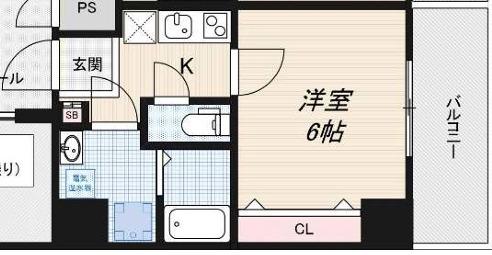 BLUE西長堀(1K/8階)の間取り写真