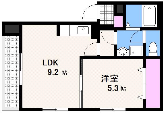 アビテ オヴェスト カンオン(1LDK/3階)の間取り写真