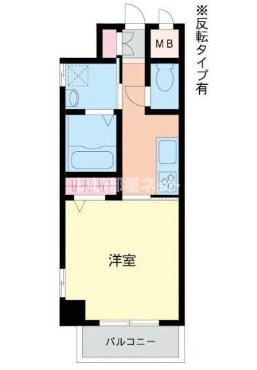 ピノ到津(1K/1階)の間取り写真