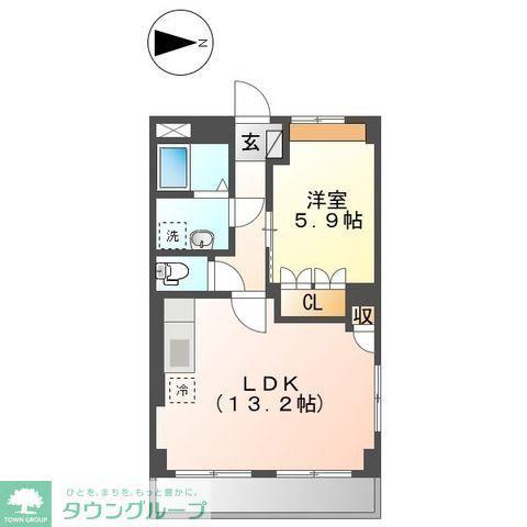 マスターピース(1LDK/2階)の間取り写真