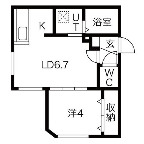 GARE美園(1LDK/4階)の間取り写真