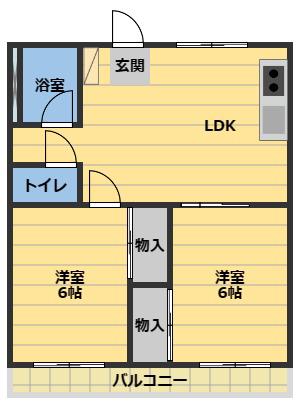 津IN COURT練木N等(2LDK/2階)の間取り写真