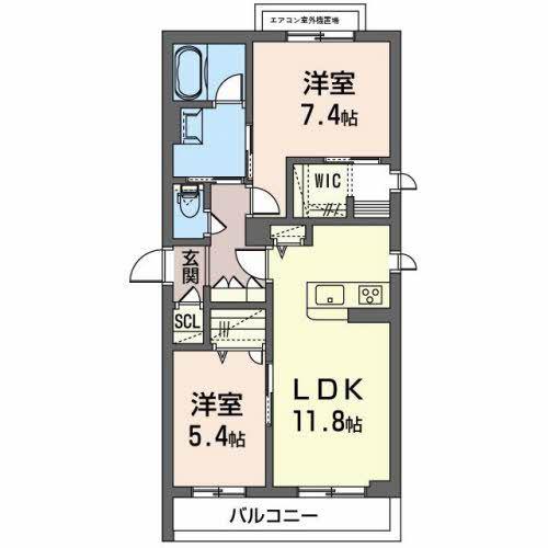 TOMENTOSA IZUMIOTSU(2LDK/3階)の間取り写真