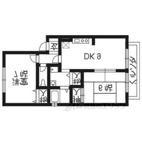 ハイカムール みず(2LDK/1階)の間取り写真