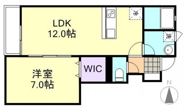 エクセレンス B棟(1LDK/1階)の間取り写真