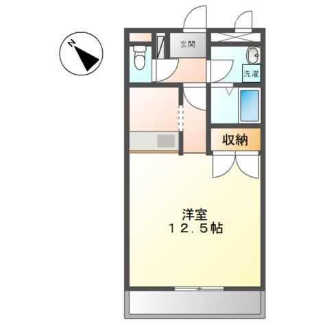 PINE VALLEY(1K/4階)の間取り写真
