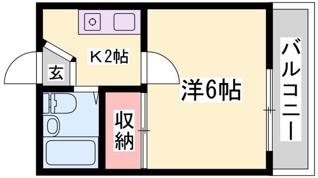 RINKY GARDEN II(1K/1階)の間取り写真