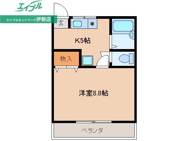 サンソンハイツ(1K/3階)の間取り写真