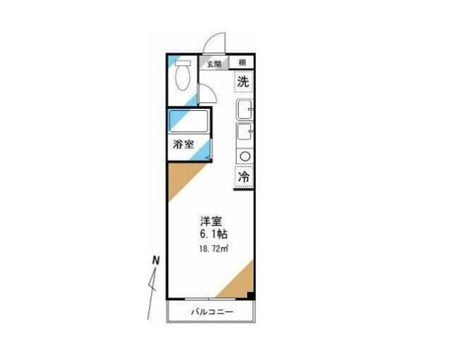 グランディオーソ(ワンルーム/4階)の間取り写真