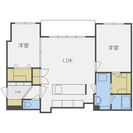 GALUSIA(2LDK/5階)の間取り写真