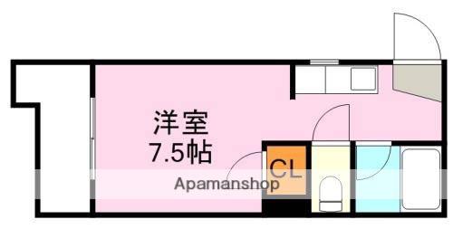 アビターレ下荒田I(ワンルーム/2階)の間取り写真