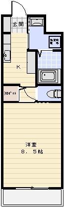 幸マンション(1K/2階)の間取り写真