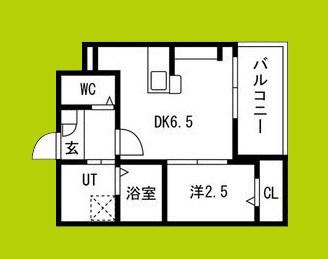 西湊町エヌエム・セント(1DK/1階)の間取り写真
