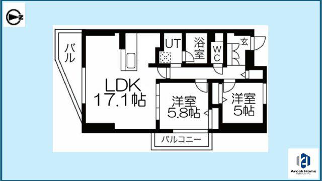 LINEAR STYLE (2LDK/6階)の間取り写真