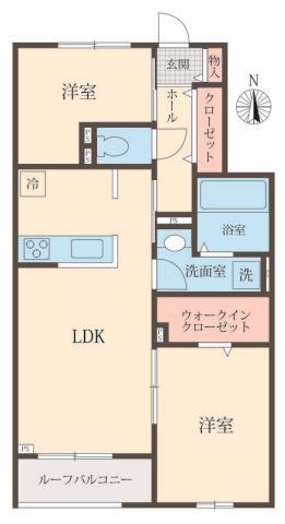 BELLE LEAD 大倉山(2LDK/2階)の間取り写真