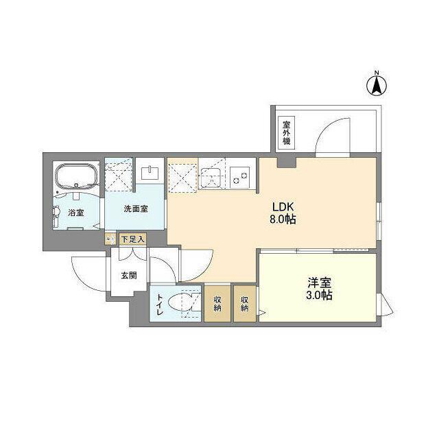 ウェルスクエア新高円寺(1LDK/4階)の間取り写真