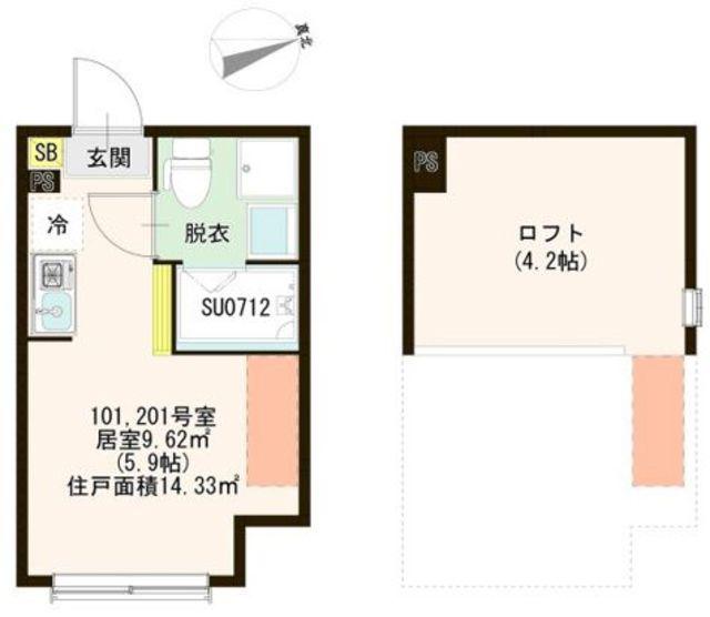 ラヴィ新小岩(ワンルーム/1階)の間取り写真