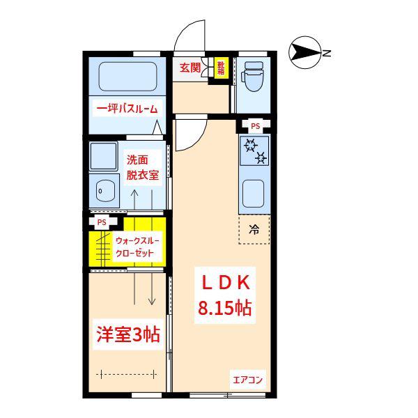 YSTRI(1SLDK/1階)の間取り写真