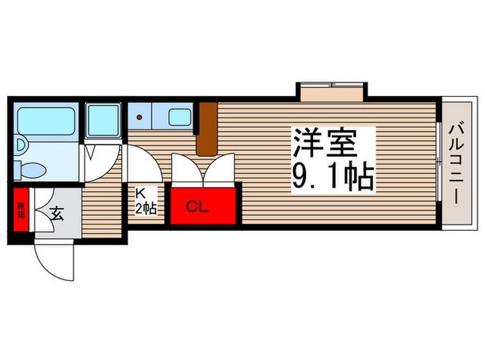 ローズガーデンA52番館(1K/2階)の間取り写真