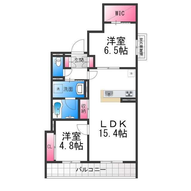 シャーメゾン東雲(2LDK/4階)の間取り写真